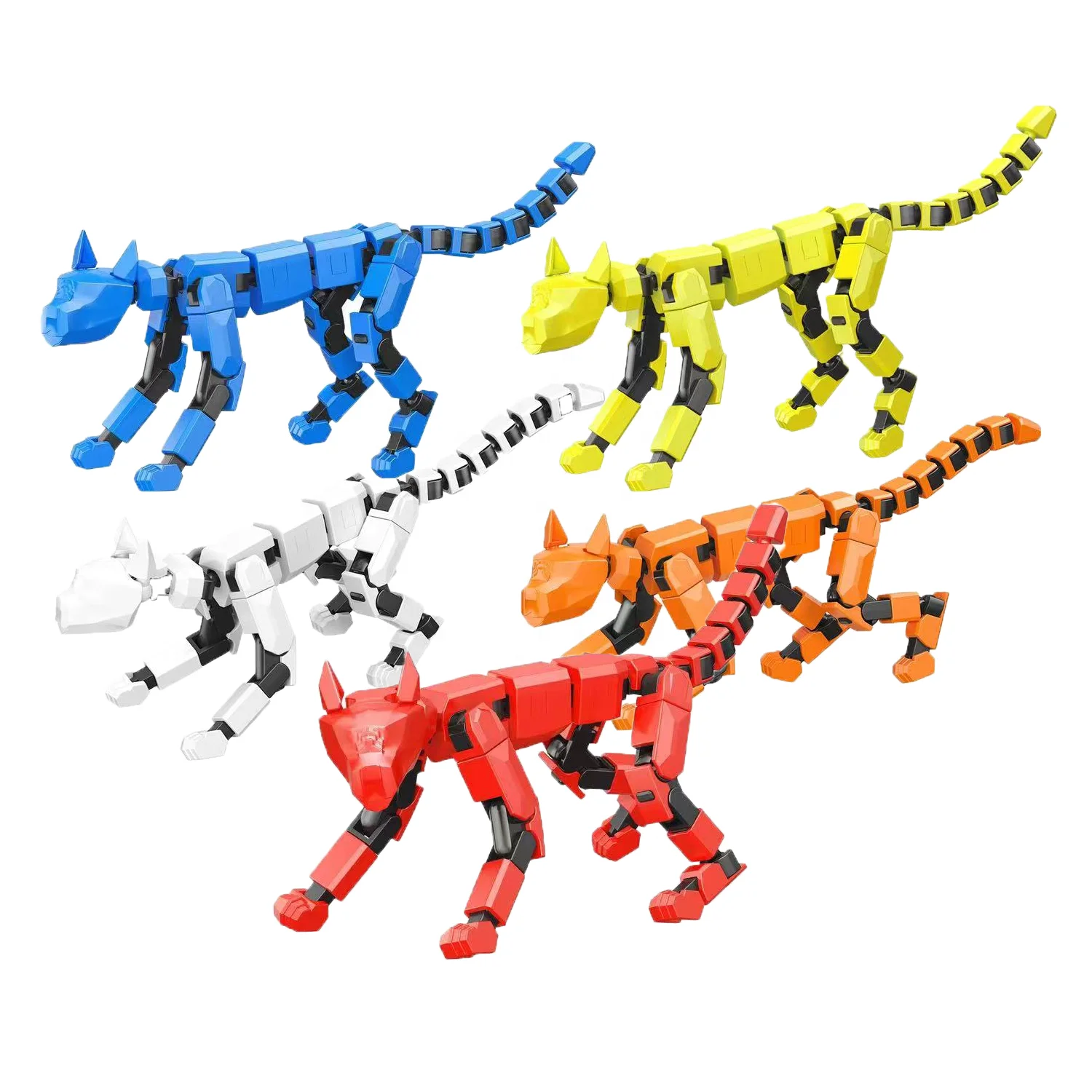 Hot Selling Kids Educational Toy 35 Movable Joints Robot Dog Assembly Figure Toy 3d Action Figures Model Toy