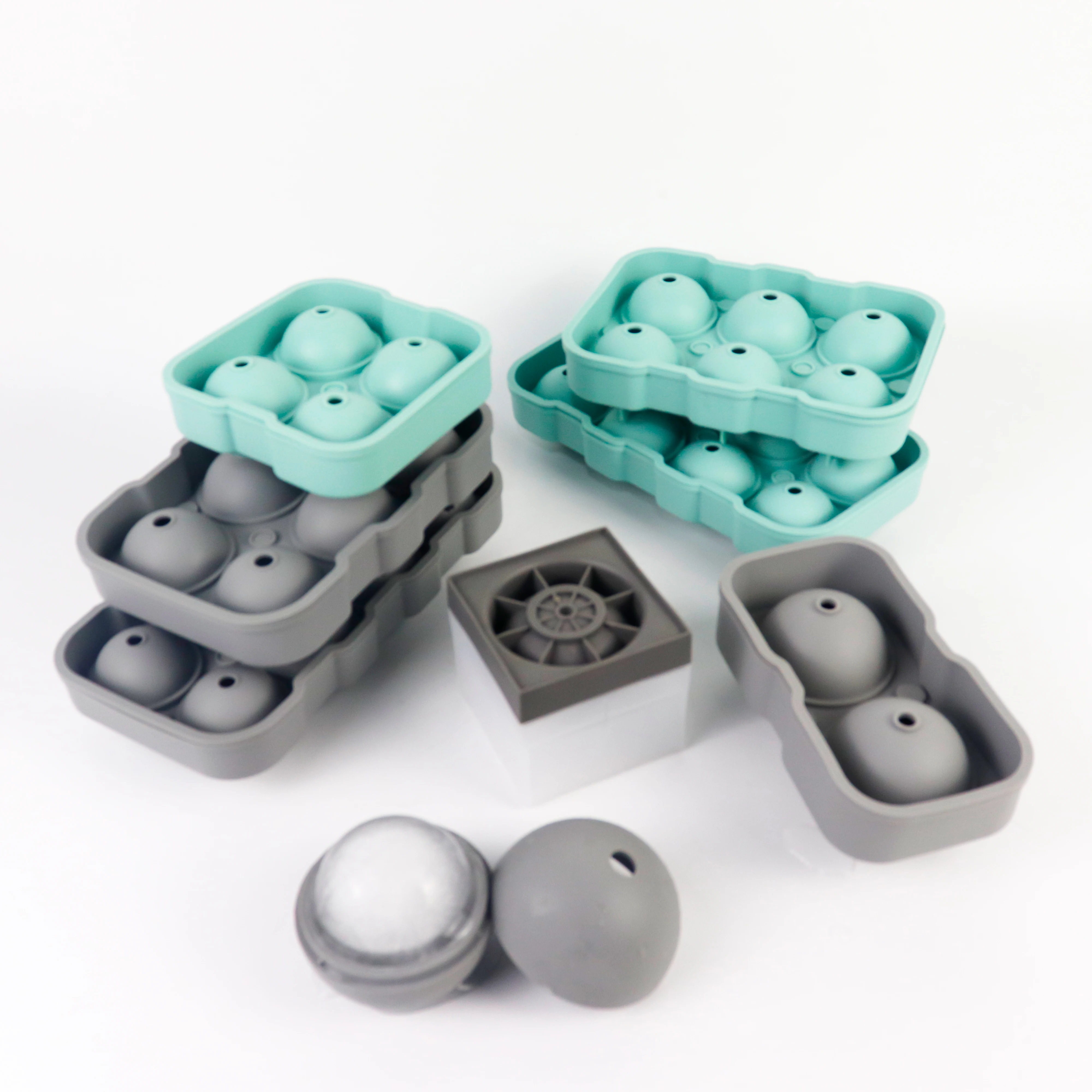 2.5 inch Single Hole Silicone Ice Ball Maker Silicone Ice Moulds Whiskey Wine Cocktail sphere ice mold