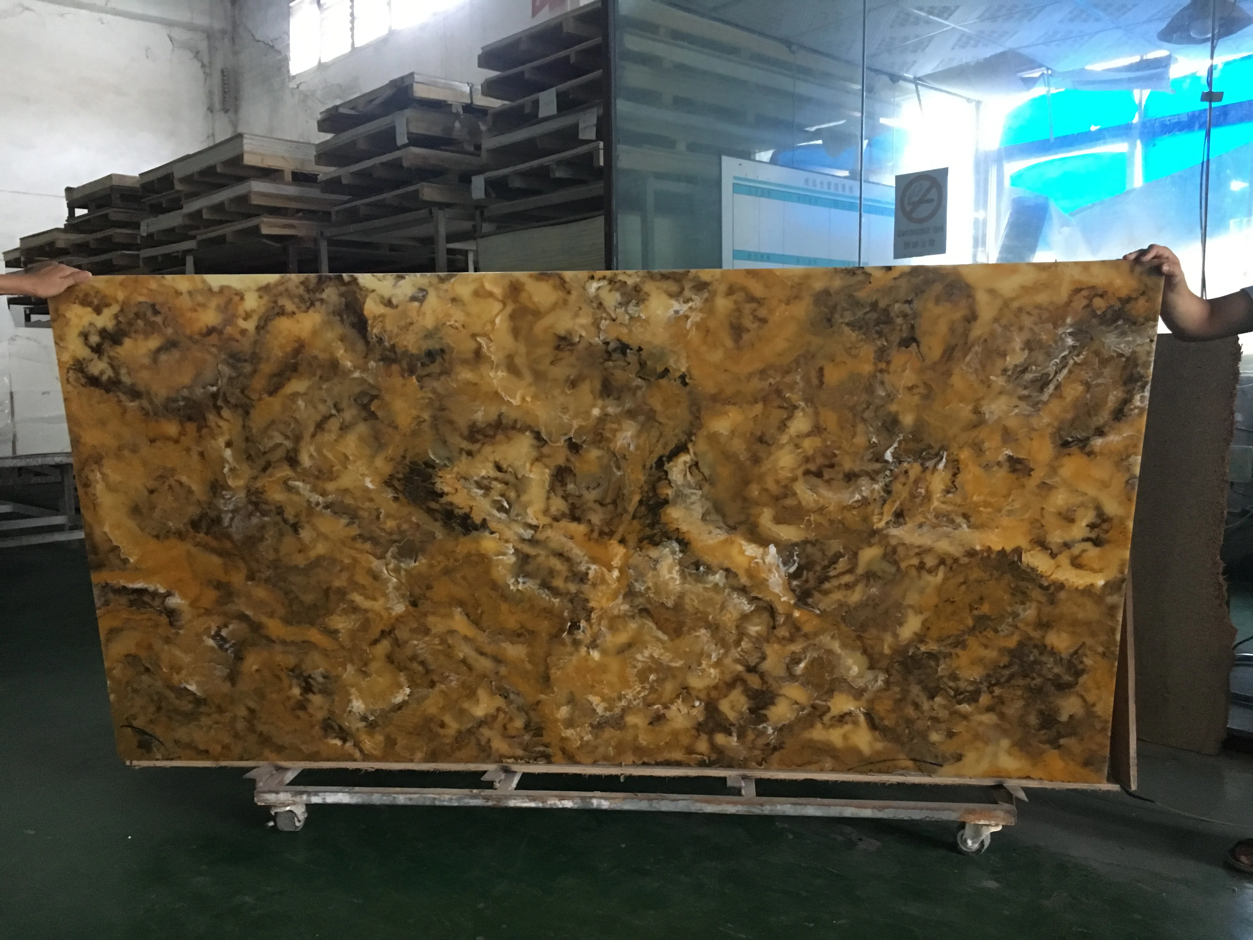 Translucent artificial onyx marble sheet luxury backlit stone slab for countertop