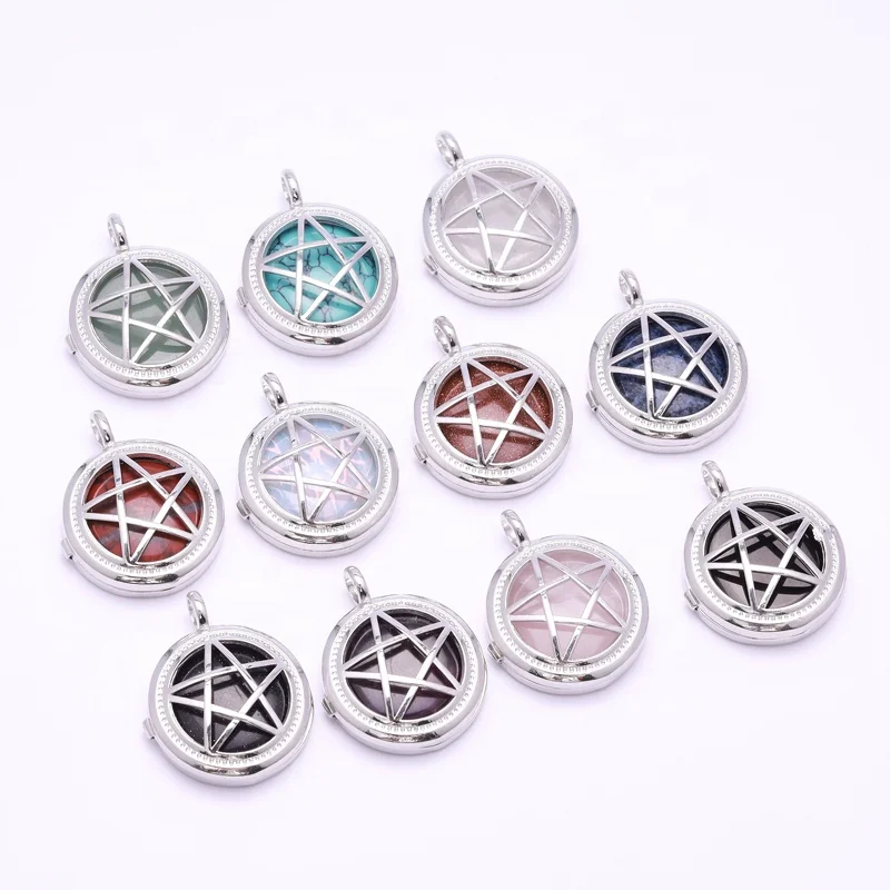 For Sale Healing High Quality Quartz Rough Gemstone Stone Women Necklace Charm Natural Five Pointed Star Crystal Pendant