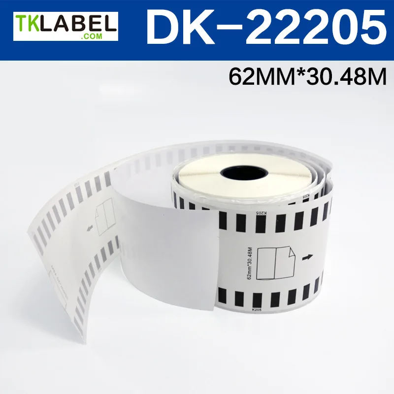 DK22205 DK-22205 DK 22205 DK 2205 62mm*30.48mm packing label direct thermal shipping continuous labels roll