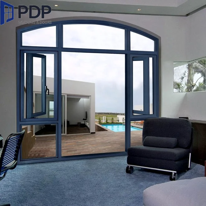 High Quality Security Aluminum Casement Windows Broken Bridge Outdoor Outward Windows Doors Stainless Steel Frame Material