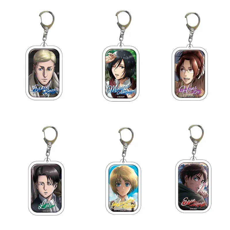 Japanese Anime Cool Key Attack on Titan Keychain Anime Plastic Acrylic Keychain