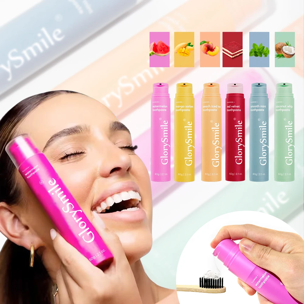 Glorysmile Premium Refillable Toothpaste Tube Vegan Fruit Flavored Glister Toothpaste Private Label