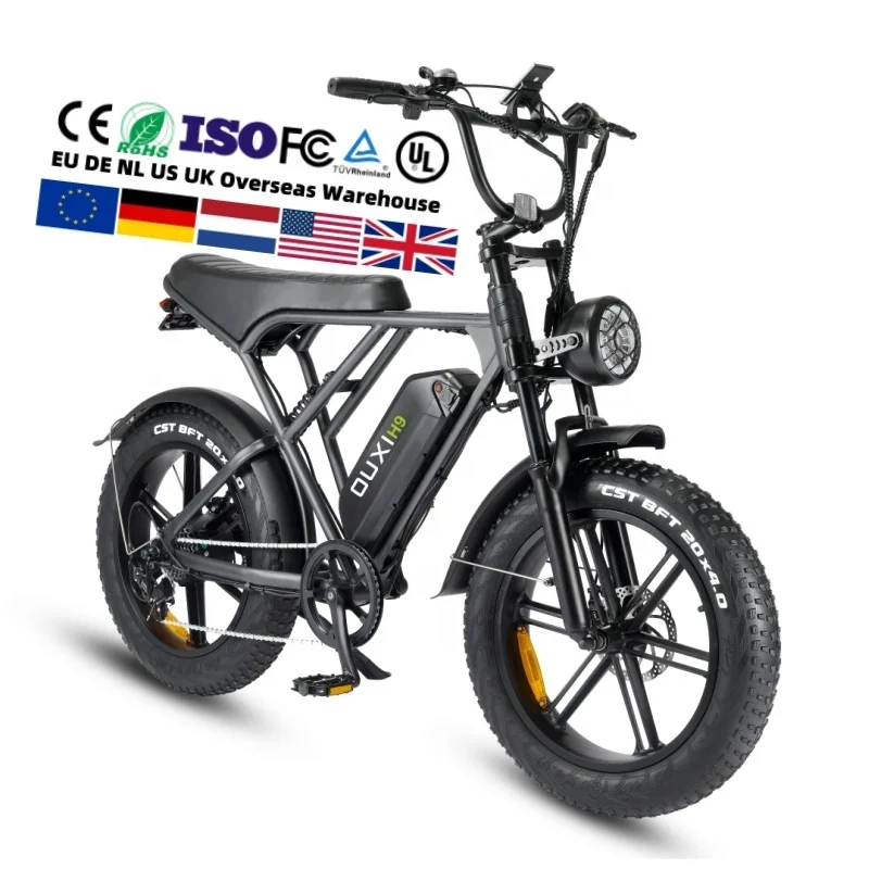 Original Ouxi H9 pro electric fat bike hydraulic brake fat electric bicycle in EU USA warehouse fat tire e-bike 1000w 750w 250w