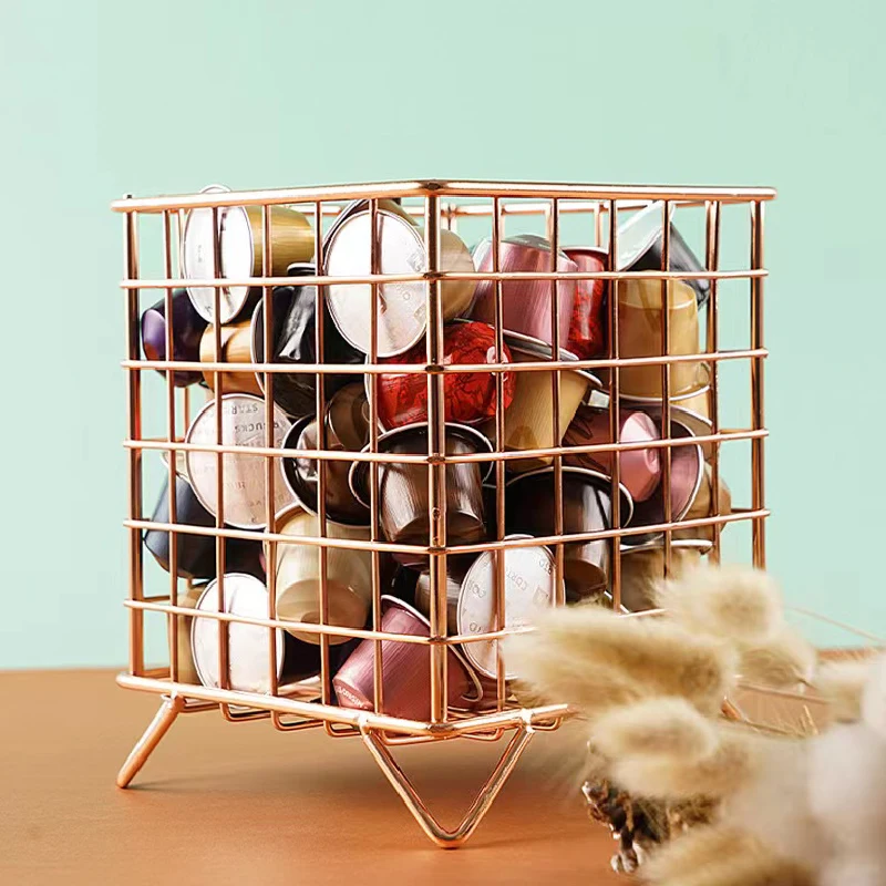 Nordic Metal Coffee Capsule Storage Basket
