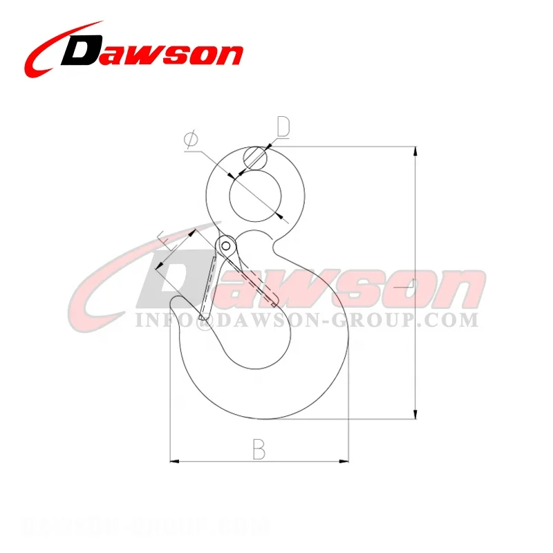 DAWSON китайский поставщик Циндао оснастка порошковый пластифицированный кованый крючок из углеродистой стали с защелкой
