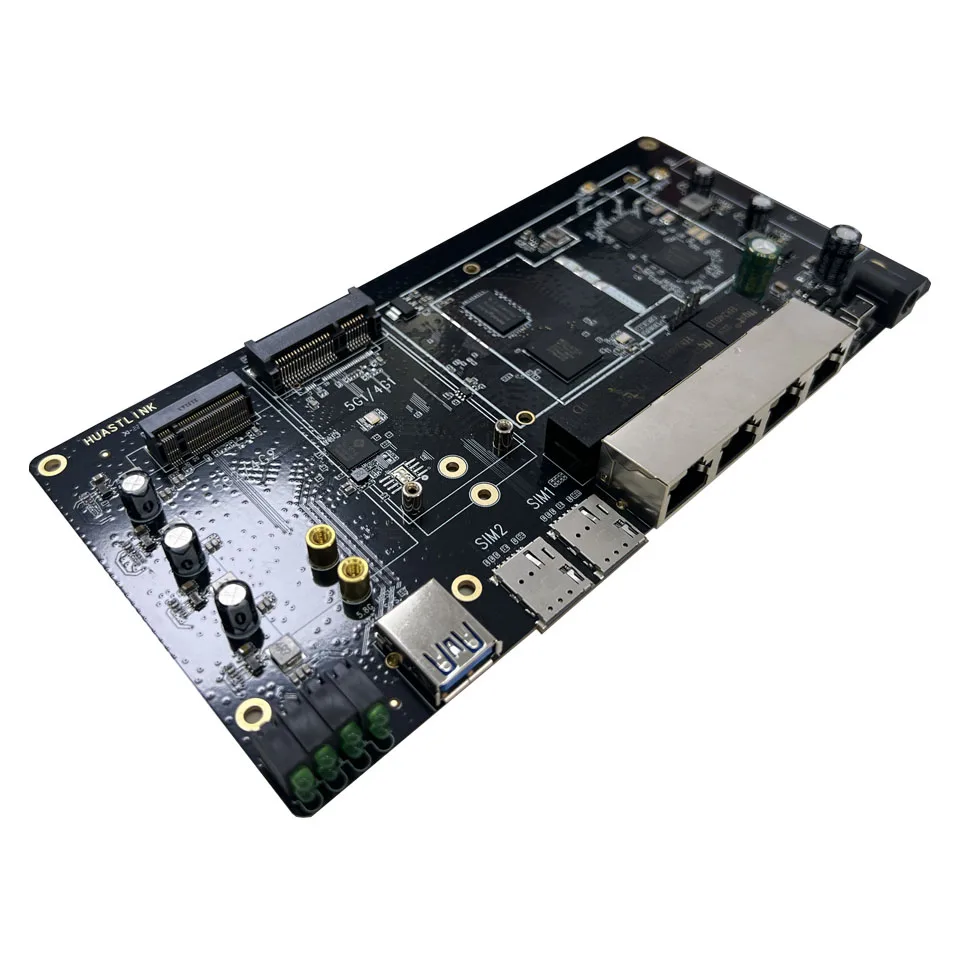 Wifi6 5G Router Board Support DC 9V-36V 11AX 1800Mbps 5G Router With M.2 PCIE And Mini PCIE Slot PCBA Preload OpenWRT