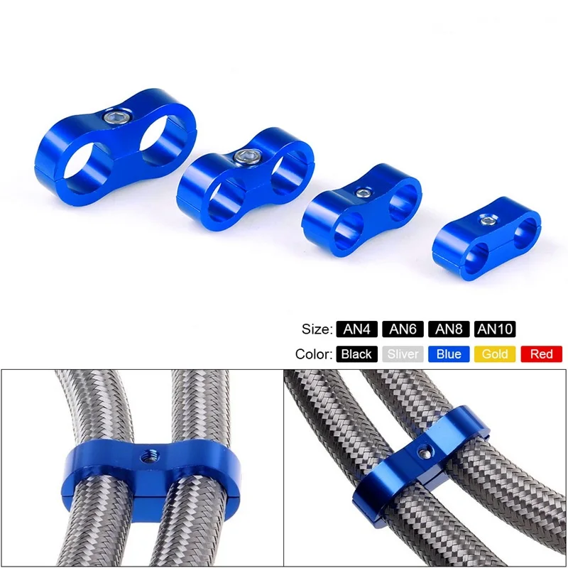Aluminum Oil Fuel Water Line Braided an Hose Separator Clamp AN4AN6AN8AN10AN12