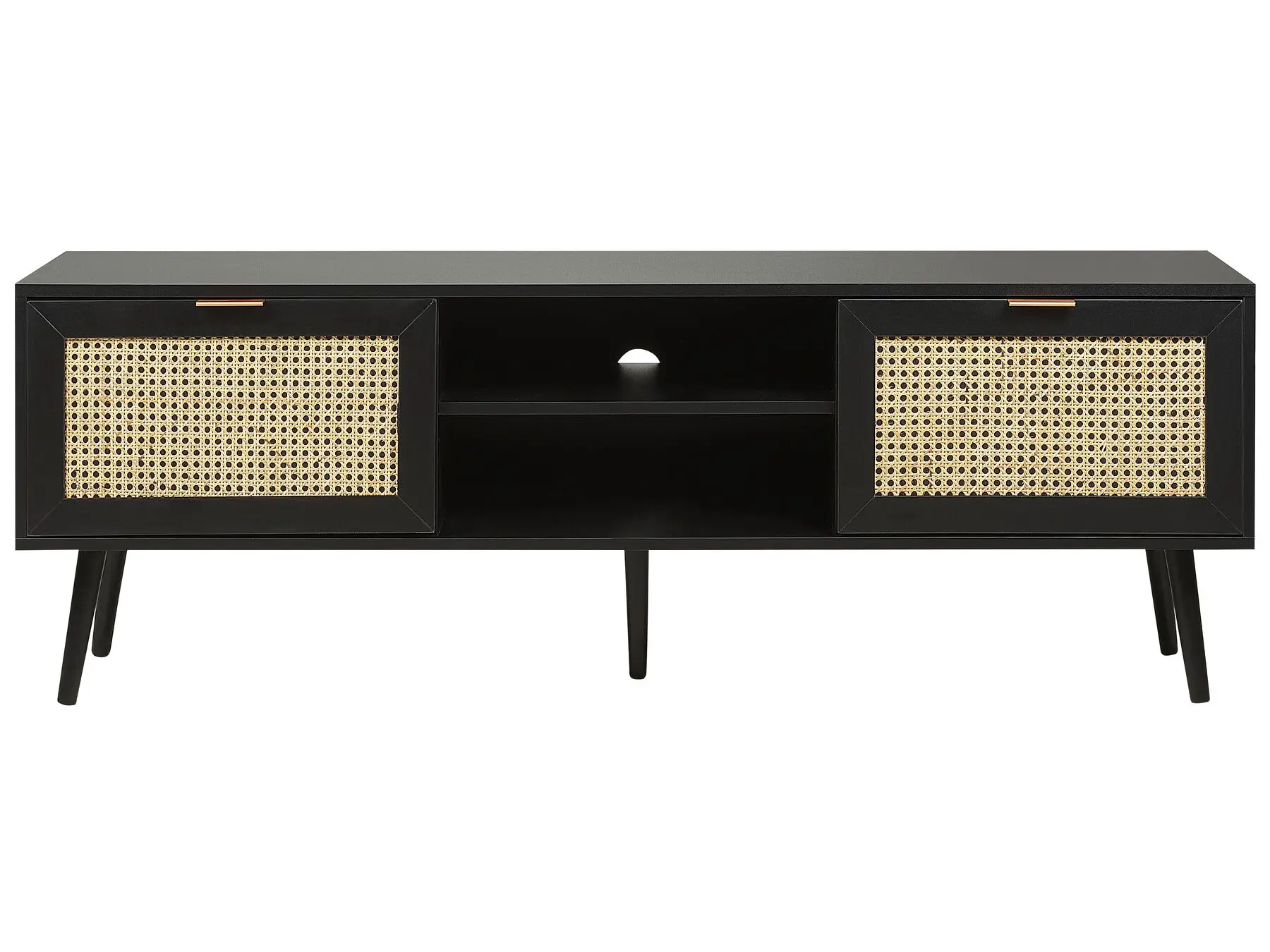 Black Rattan  floating tv stand unit cabinet by me tv rack wall units designs rack para tv for living room