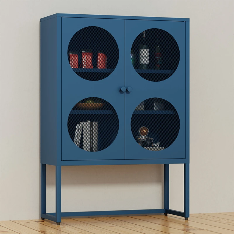 Kitchen Storage Cabinet Metal Cupboard For Dining Room 2 Door Steel Cabinet Locker Metal Buffet Cabinet Bookcase For Living Room