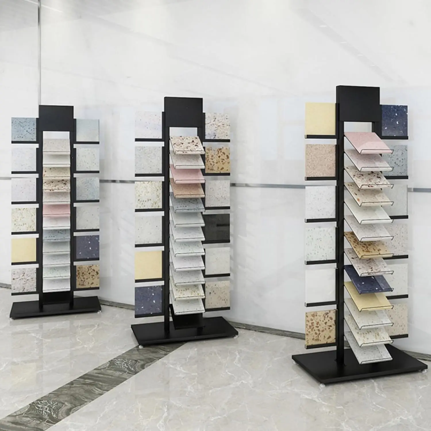 13-Layer Tiles Sample Organizer Rack, Floor Standing Ceramic Tile Display Stand Shelf For Exhibition Halls Store
