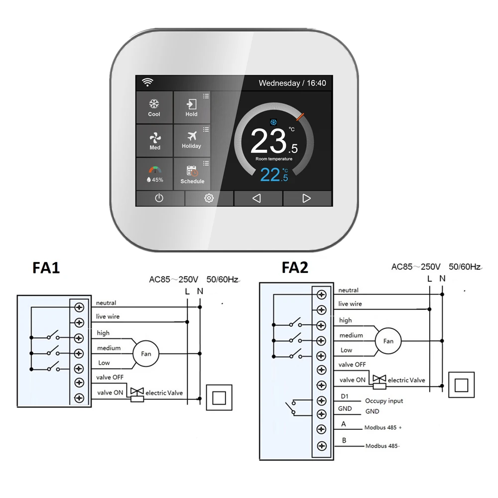 wifi modbus Fan Coil thermostat