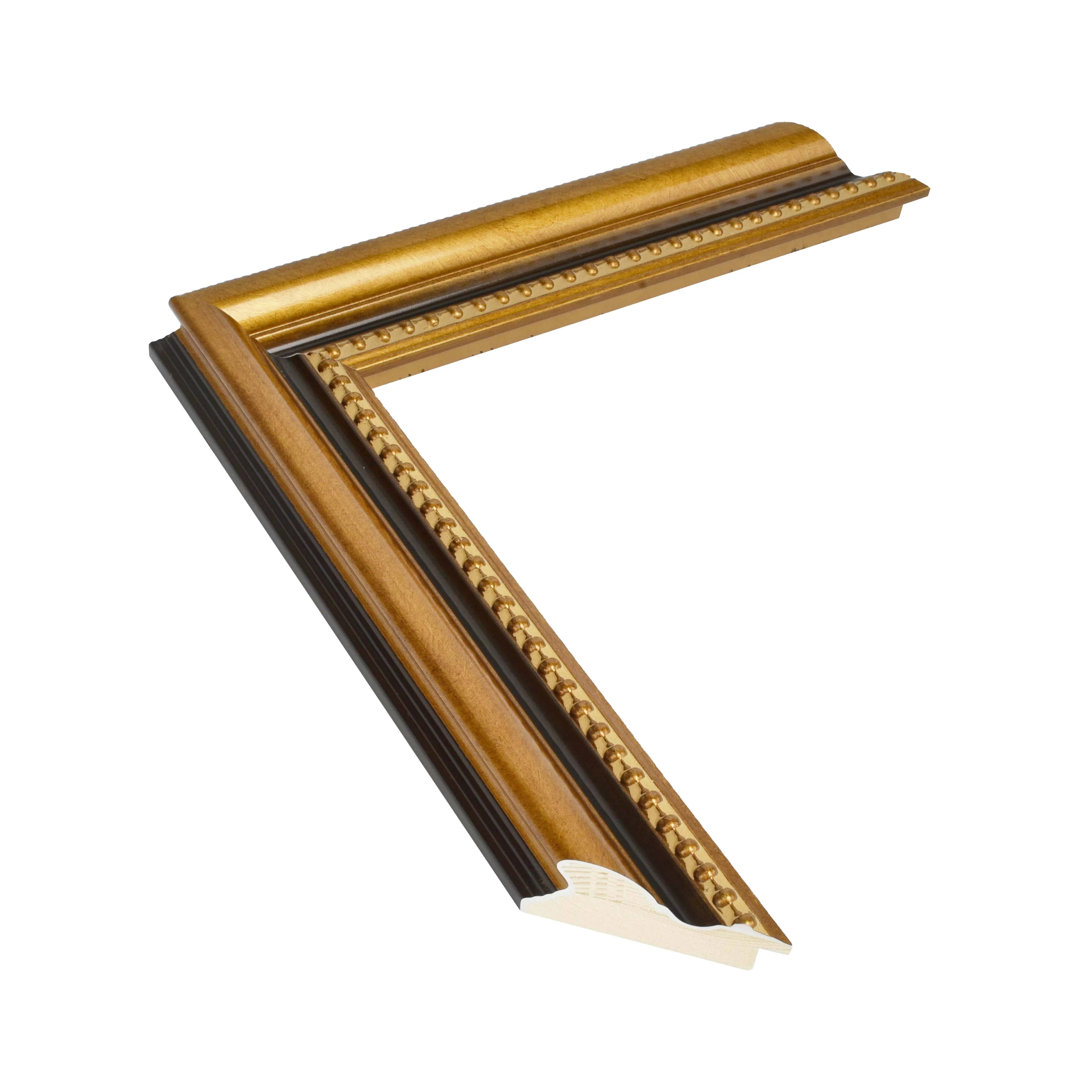 JZ Custom Ornate Gold Vintage Solid Pine Wooden Frame Wall Photo Painting Mouldings Antique Wood Frames For Pictures