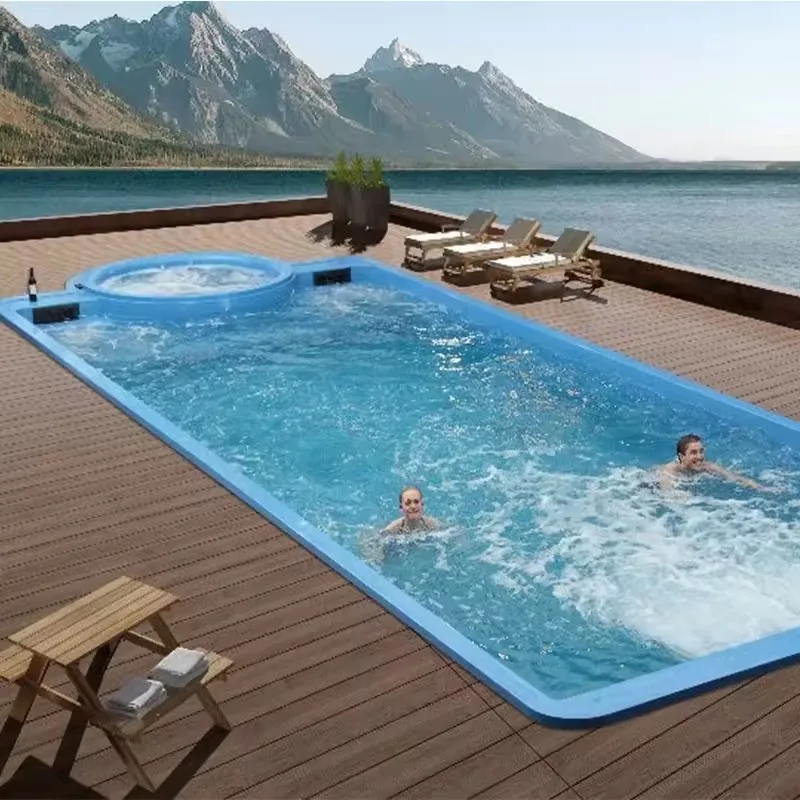 luxury hotel villa resort 8m 26ft large prefabricated fiberglass frp shells pools swimming outdoor inground swim spa pool