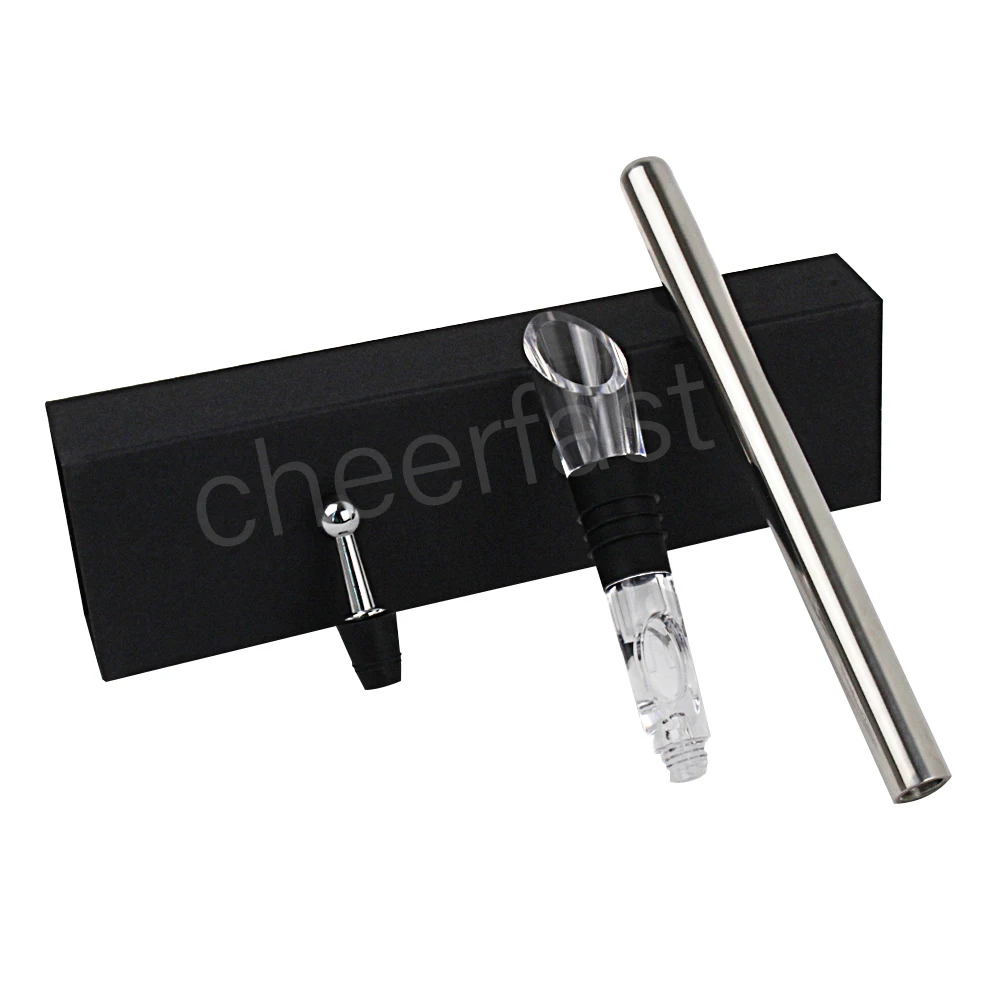 New Arrivals  Red Wine Bottle Cooler Wine Chiller Stick Set And 3-in-1 Stainless Steel Wine Bottle Chilling Stick set