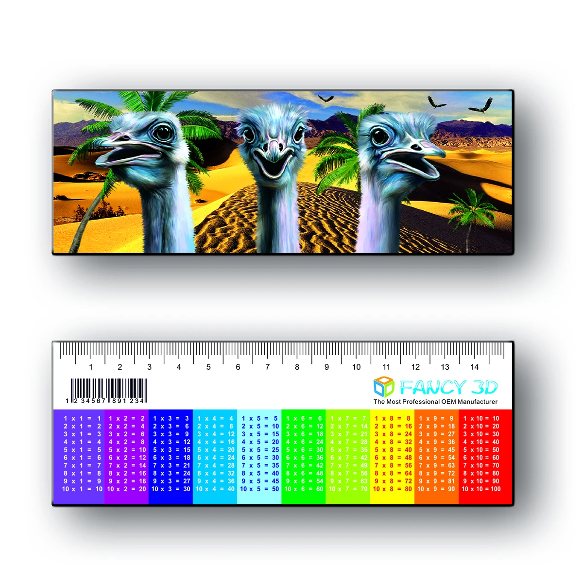 Hot Sale 15CM DIY Customized Logo 3D Lenticular Print Plastic No Folding Ruler