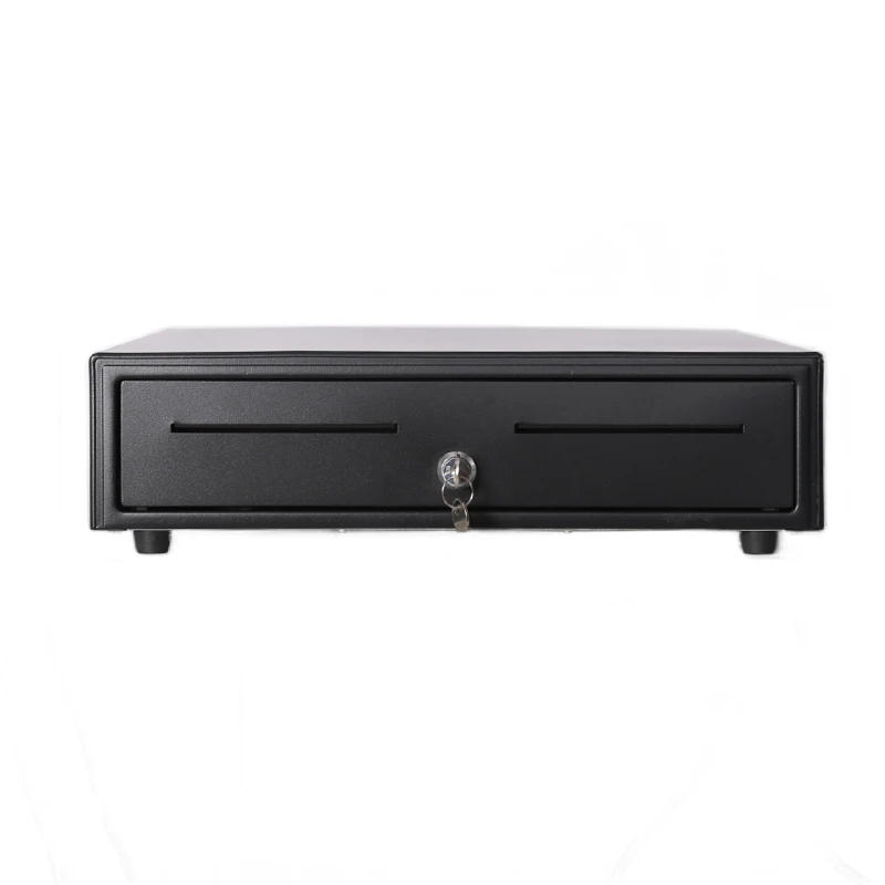 Supermarket mini Black 410mm wide 12v 4b8c rj11 rj12 lockable Cash Box Drawer for cashier machine