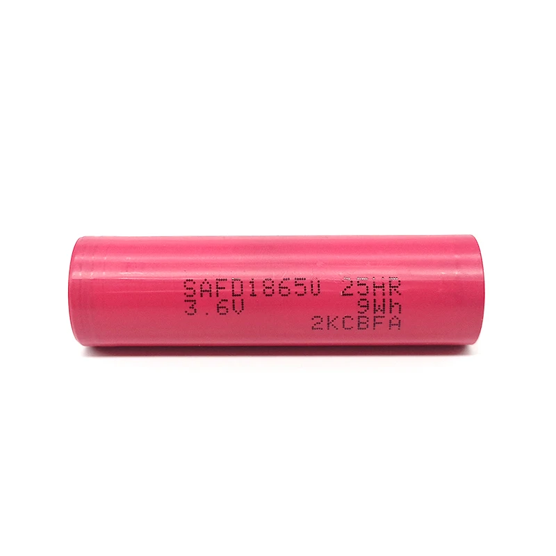25HR 18650 battery 2500mah 3.6V rechargeable lithium ion battery 18650 battery 25a