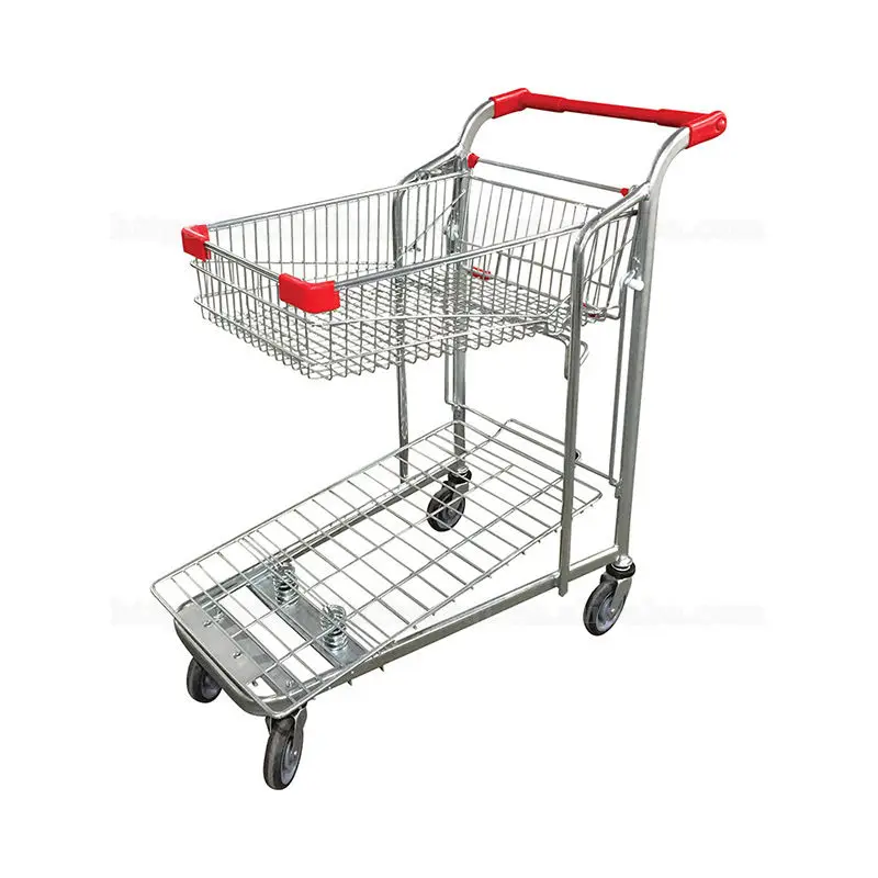Folding Heavy Duty Logistic Warehouse Deck Trolley Cargo Warehouse Truck metal carry trolley