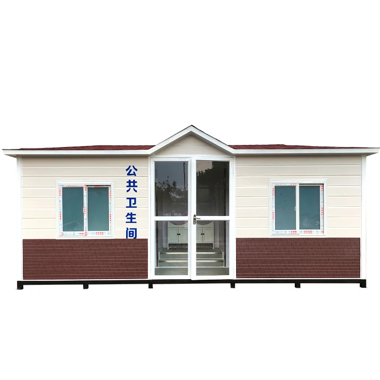 Prefabricated Independent 2 Room Outdoor Tiny House Modular Portable Mobile Container Public Toilet