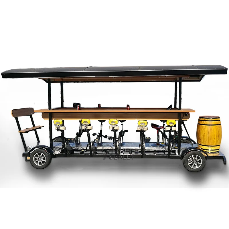 Luxury Electric Pedal-Riding Beer Bike Upgrade Mobile Bar Beer Truck Sightseeing City Bus Party Bike Pedal Pub