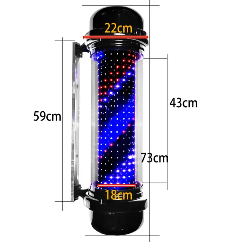 Waterproof Optional color barbershop pole Barber LED Salon Sign Light barber pole LED
