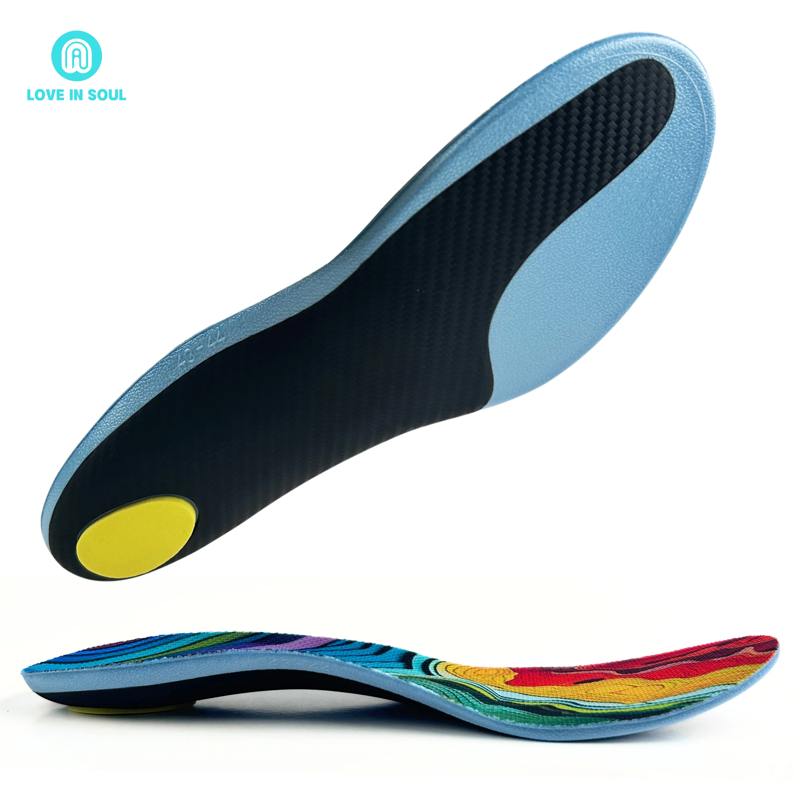 carbon fiber insoles for soccer arch support Orthotic Shoe Insert energy return shock absorption insole