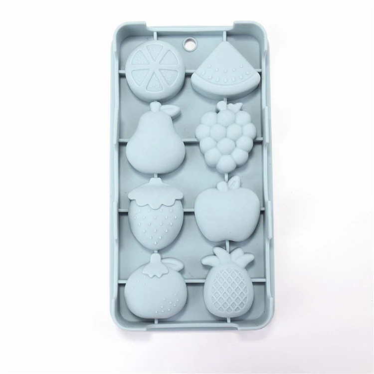 Cute Silicone Fruit Ice Cube Maker Tray Mold Dessert Baking Tools 8 Hole Chocolate Cake Jelly Molds DIY Ice Hockey Soap Mould