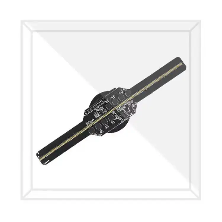 Mini Square 3d hologram fan projector with cover mobile App control portable led fan 3d hologram display in case