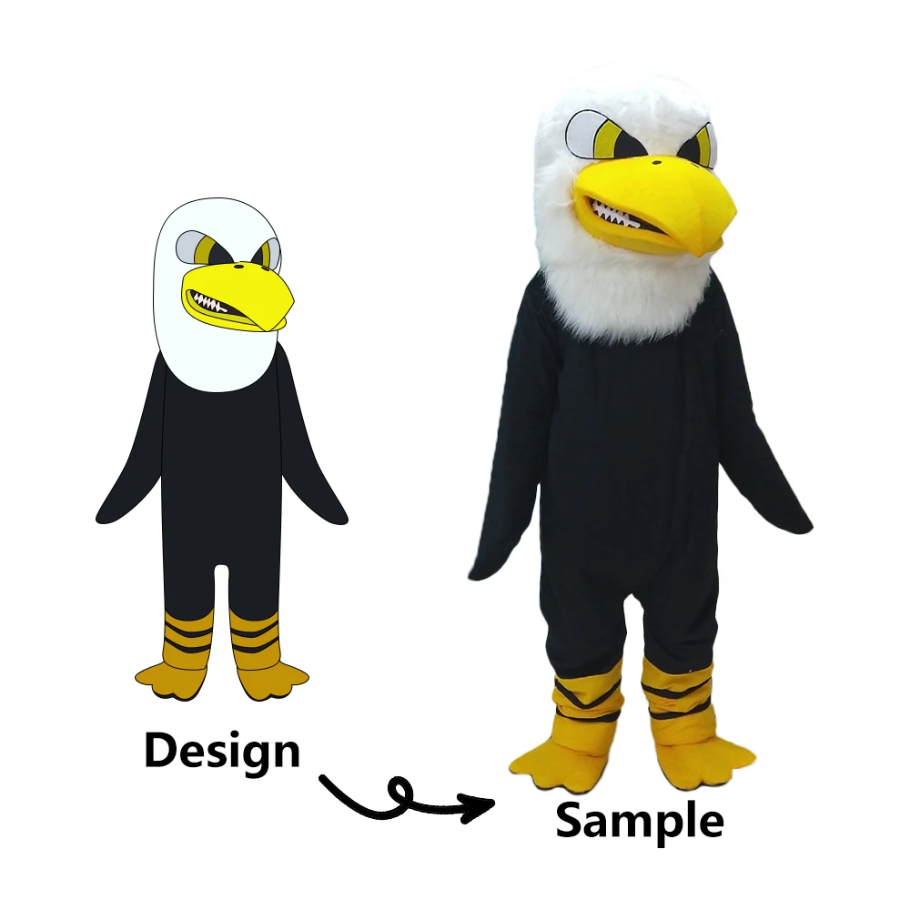 Factory OEM Advertising Party Plush Eagle Mascot Costumes Custom Made Cartoon Character Mascots Costume Adults