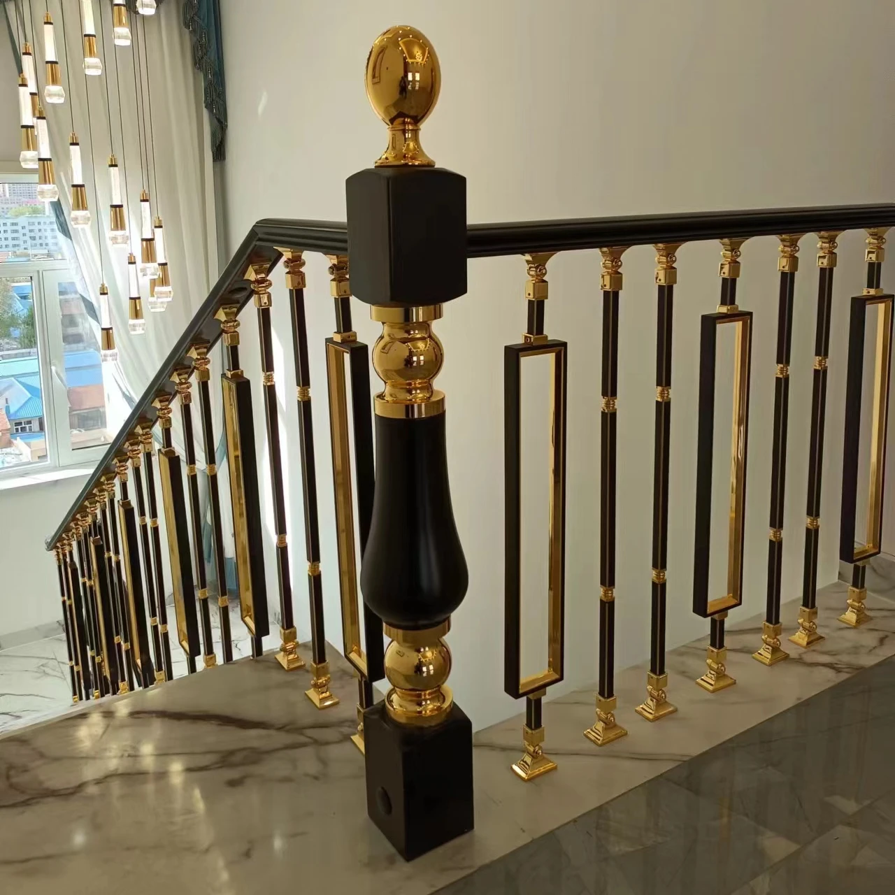 luxury italy calacatta gold marble stair for home luxury christmas decorations for home stairs curved spiral staircase