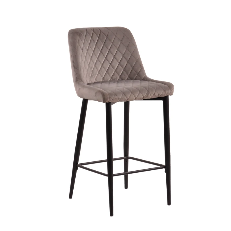 Hot sale metal comfortable bar stool velvet fabric wholesale morden bar chair