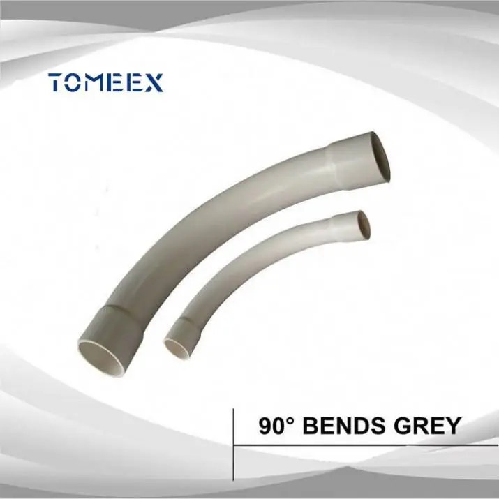 China Plastic  PVC Pipe Fittings NEMA TC2 sch 40/80 Bends Sweep Bend Conduit Bends 1/2-8INCH for electronic communication