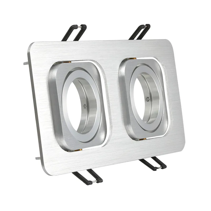 
Factory Sale Double Head Square White/Silver Adjustable Recessed Led Downlight Fixtures 