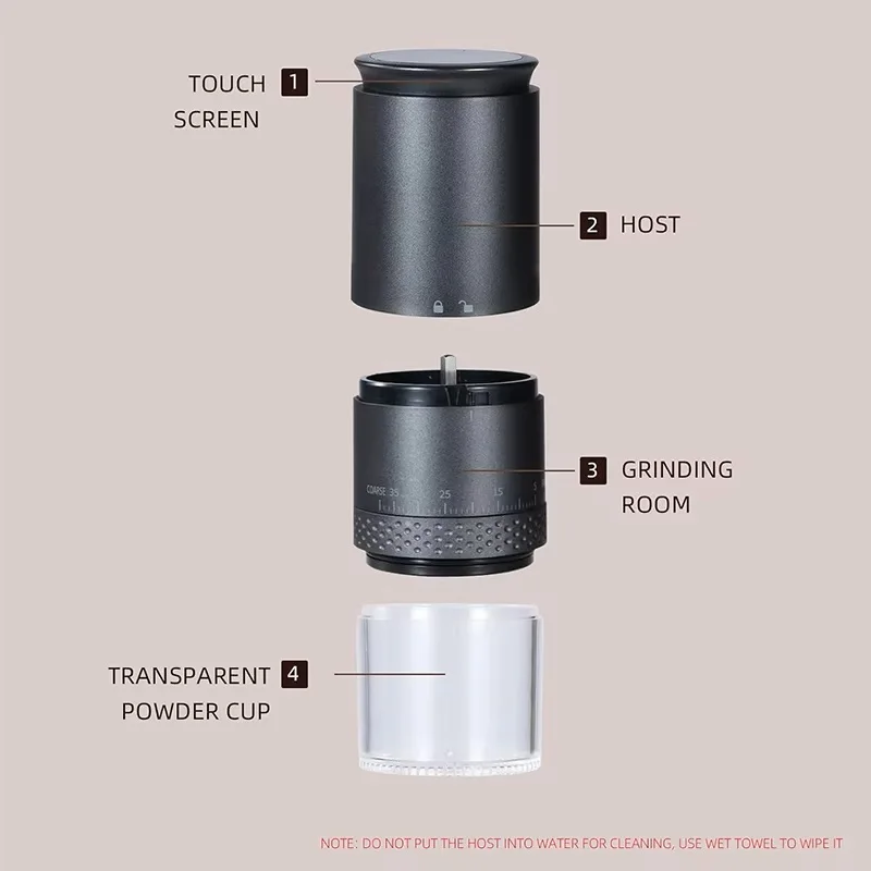 Electric Burr Coffee Grinder for Traveling Rechargeable and Cordless with 38 Adjustable Grind Settings Stainless Steel Burr Mill