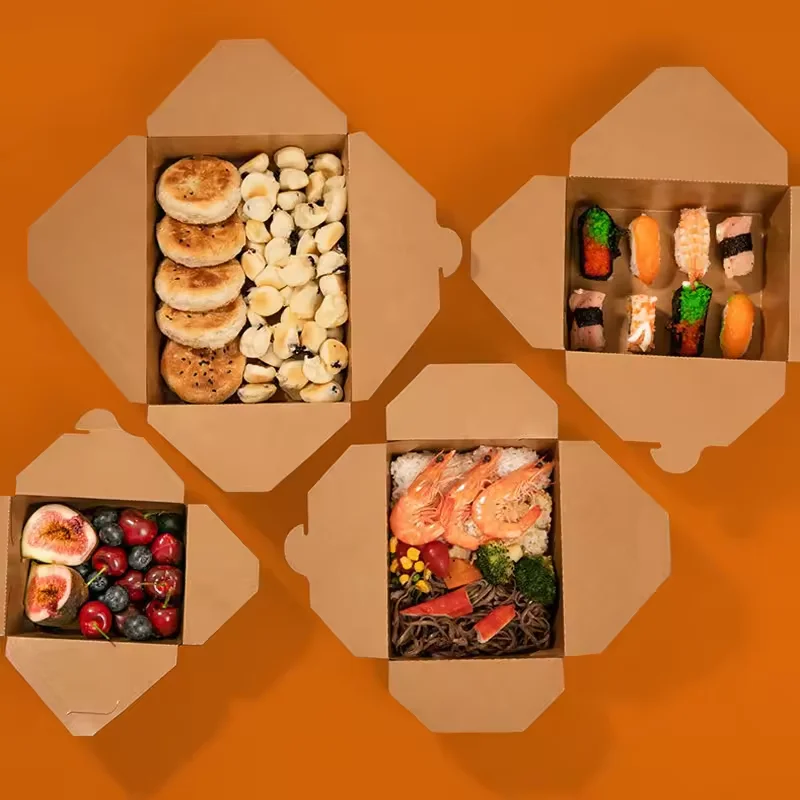 Hot selling custom paper food box disposable paper lunch box container recycle chicken doner box