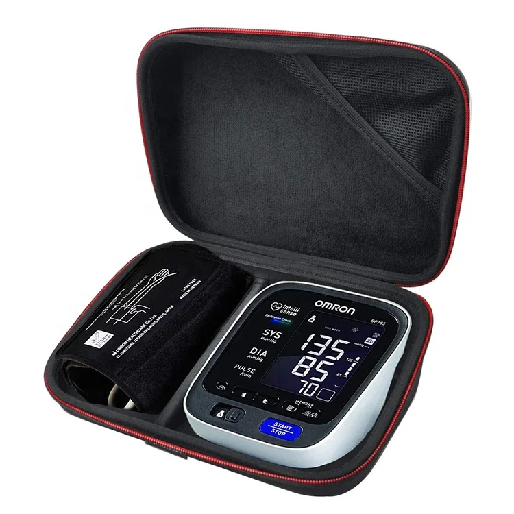 Portable shockproof zipper EVA hard shell carrying case for blood pressure monitor