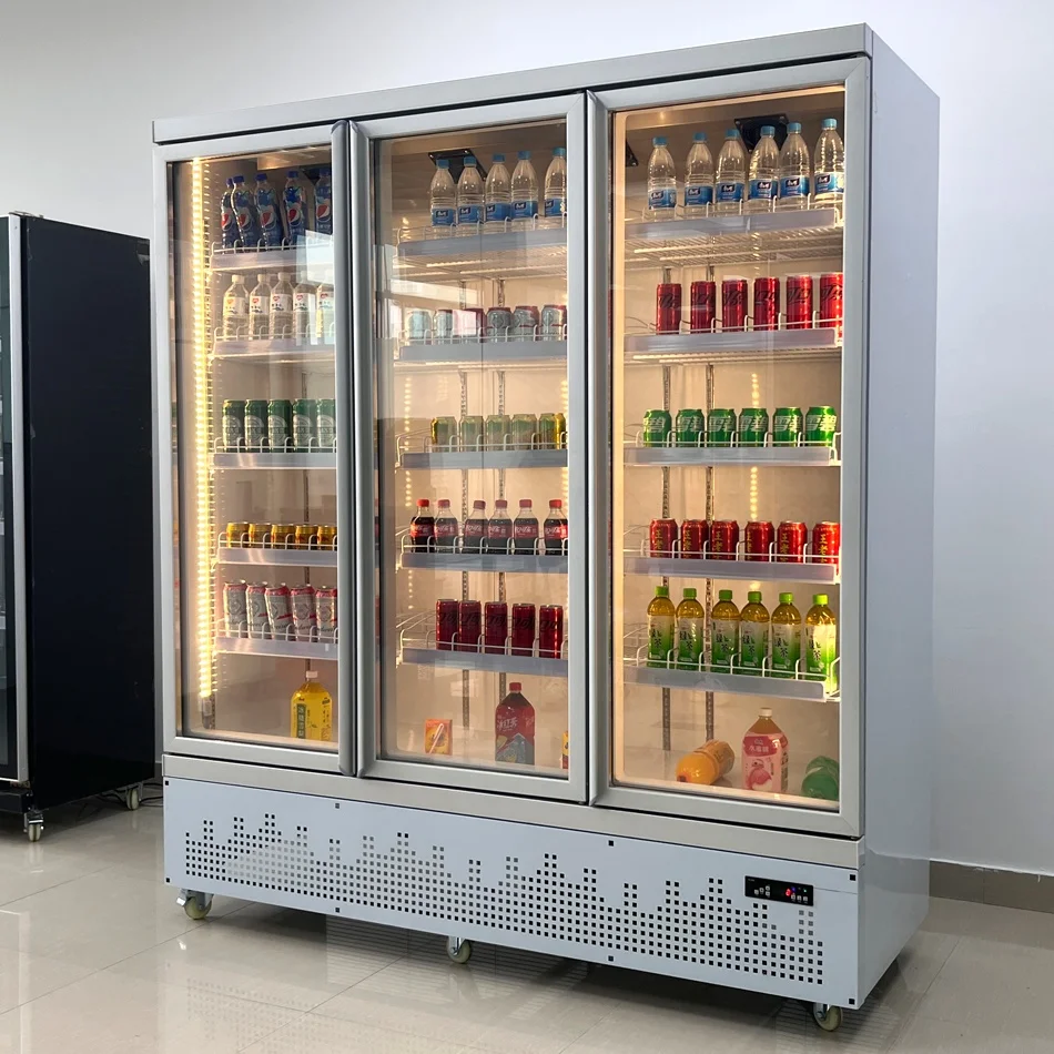 Supermarket Restaurant Shop Drink Showcase Bar Beer Display Chiller Cooler