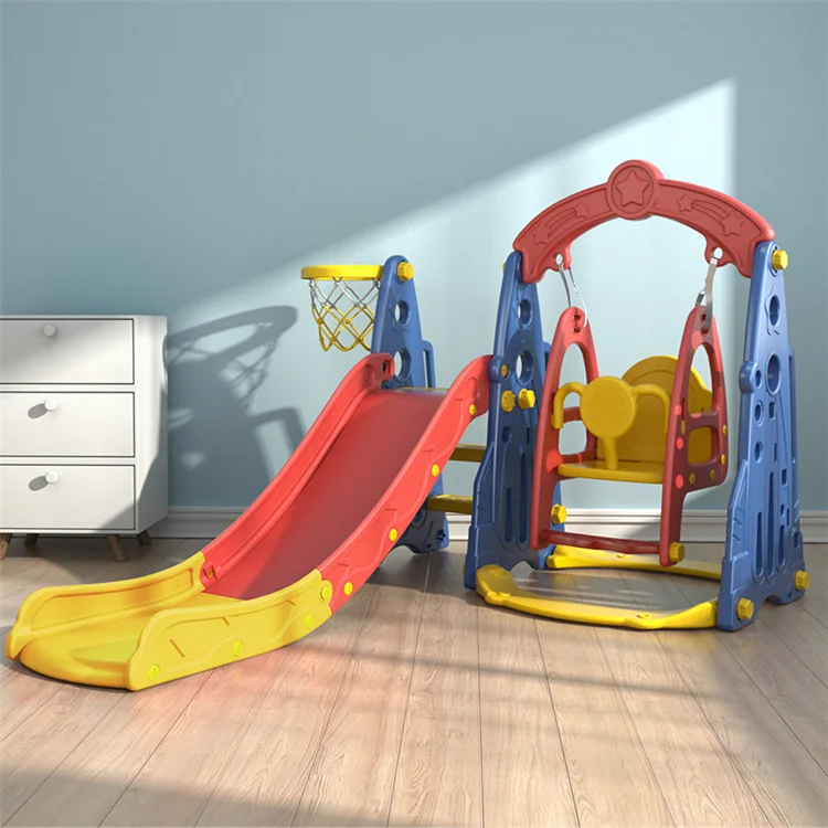 
Safe Stable High Quality Kids Slides Indoor Playground Plastic Swing And Slide Set 