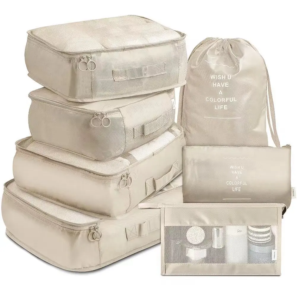 7Set Travel Organizer Packing Cubes Set Waterproof Storage Bags Set