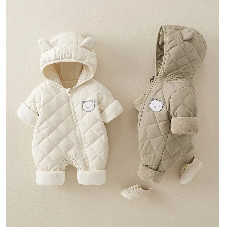 Autumn Winter New Baby Clothes Boys And Girls Baby Cute Bear Cotton Clothes Newborn Jumpsuit Clothes Baby Warm Romper