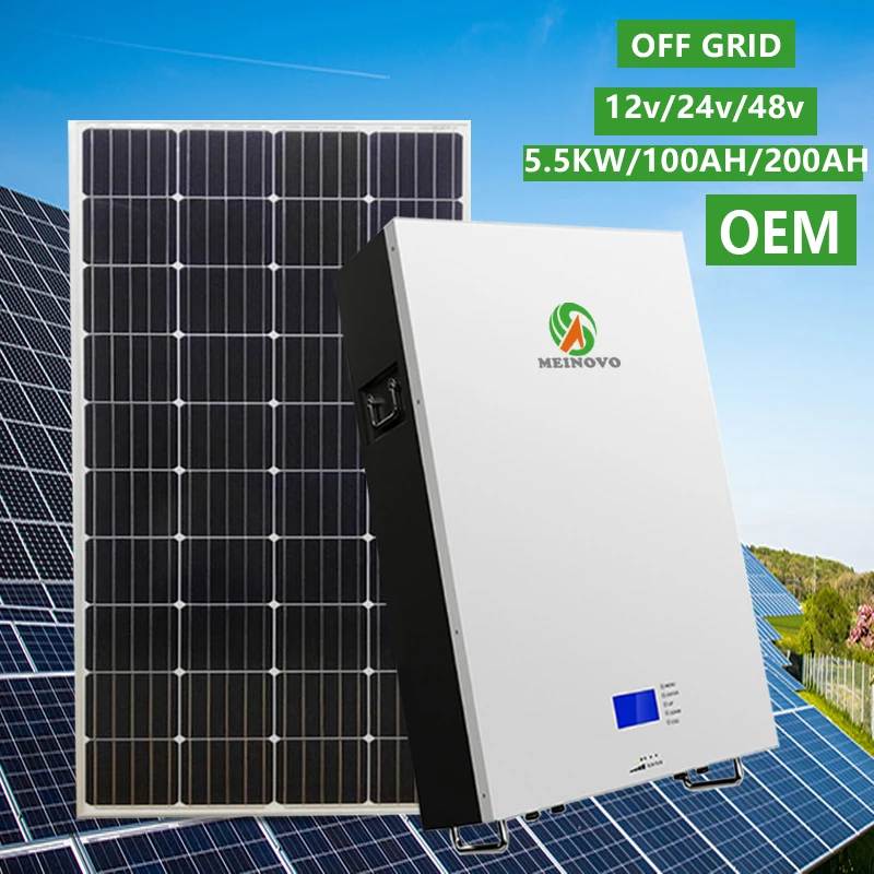Meinovo OEM 6000 многократного цикла глубокого заряда-разряда 5kwh 10kwh литий класса А с лакированным аккумуляторные батареи 12V 24V 100Ah 200Ah Lifepo4 пакет для дома элементами солнечных батарей Kit