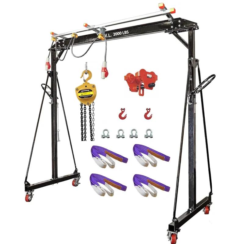 Adjustable Gantry Crane Workshop Family garage Hoist Assembly and Disassembly 8.2ft 12.14ft Lift Crane for transport