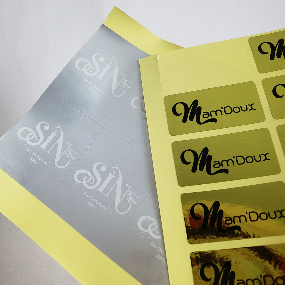 Custom Glossy Perfume Label Design  for Modern Perfume Bottles