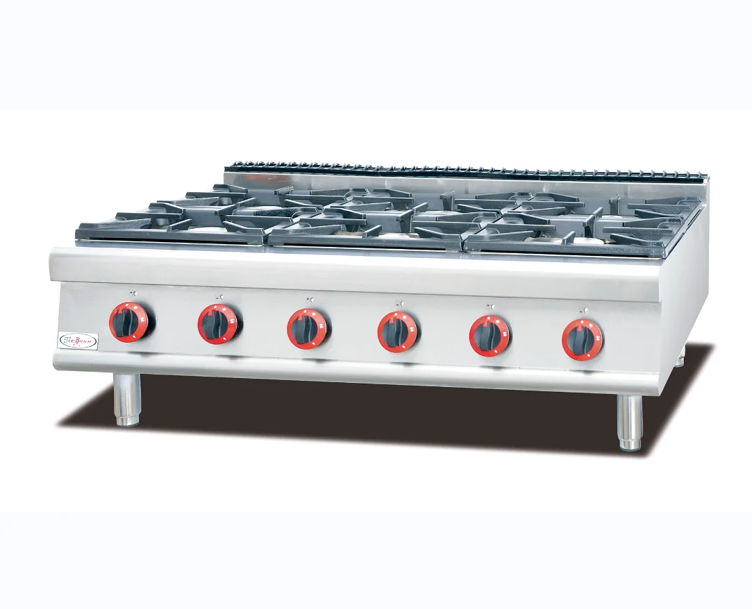 Сверхмощная чугунная горелка настольная газовая плита с 6 горелками для коммерческой кухни кухонное оборудование приготовления пищи