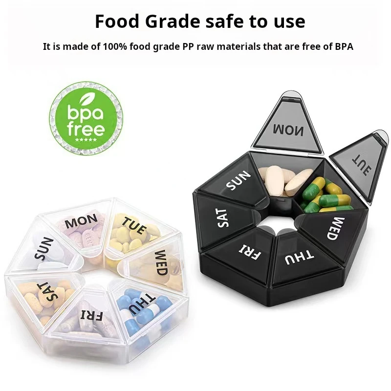Plastic Pill Box Case Vitamin Storage Organizer Medicine Pill Container For Travel Candy Color PP Pill Box