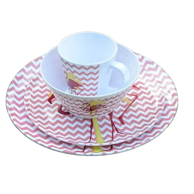 16 Piece Custom Designed Melamine Tableware Sets 4 Person use