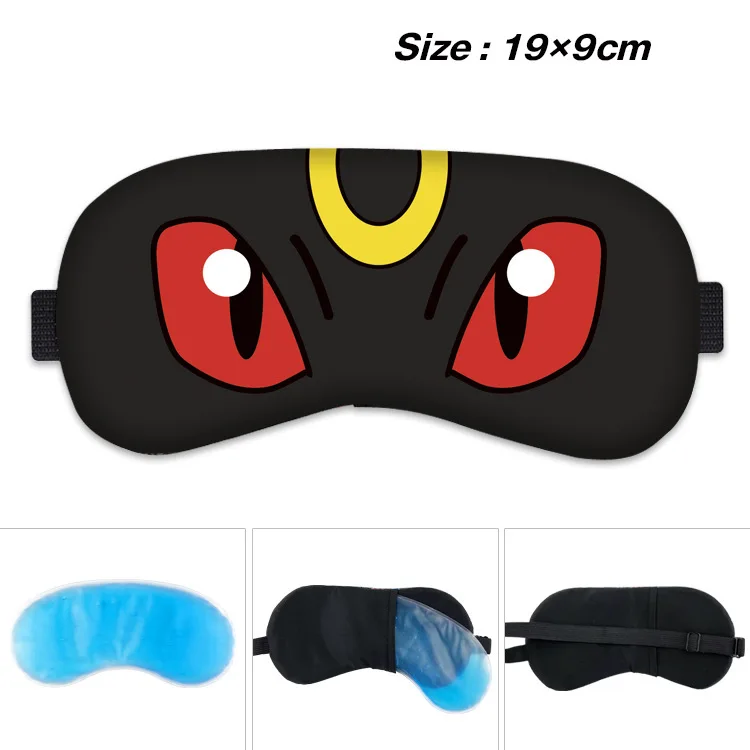 Pokemoned Anime Sleep Mask Ice Silk Cotton Cartoon Gengar Eye Mask Breathable Snorlax Sleeping Eye Mask