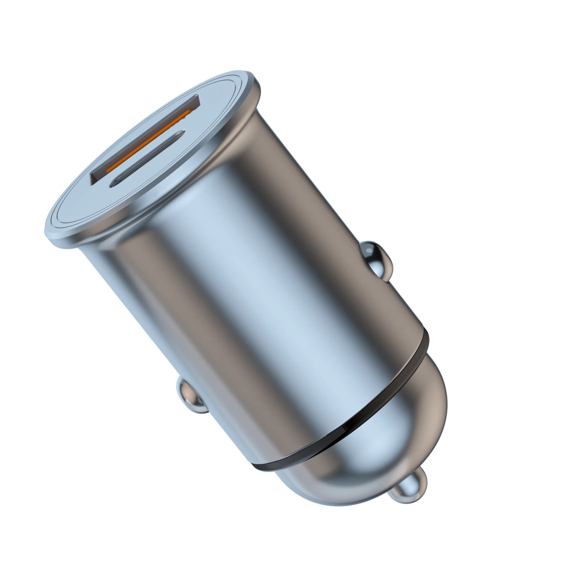 2 Port Metal Car Charger Adapter Fast Charging Qc3.0 Pd Dual Usb Type C Android 30w For Iphone For Samsung Cargadores